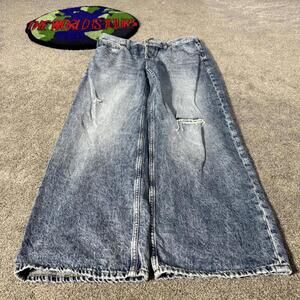 - blue acid washed gap baggy jeans